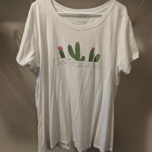 Torrid white tee with cactus